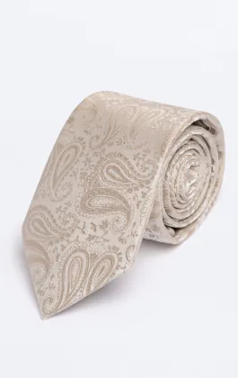 Champagnerfarben Paisley-Muster Krawatte