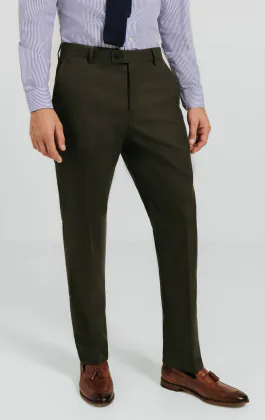 Dunkelgrün Twill Anzug Hose