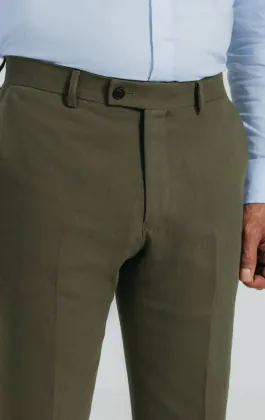 Grün Anzughose aus Leinen-Twill