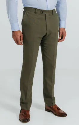 Grün Anzughose aus Leinen-Twill