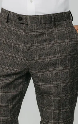 Braun karierte Anzughose
