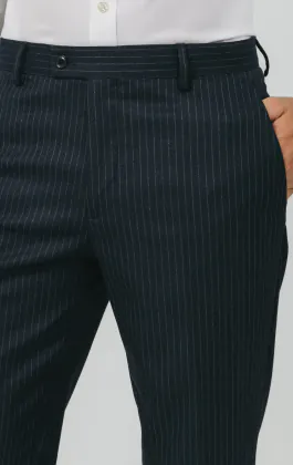 Marineblaue mit Kreidestreifen Anzug Hose