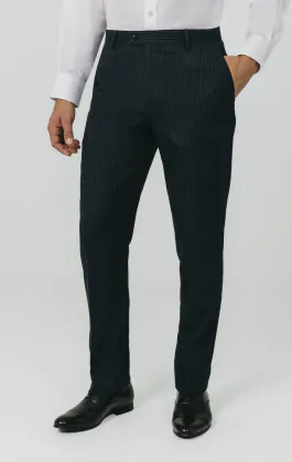 Marineblaue mit Kreidestreifen Anzug Hose