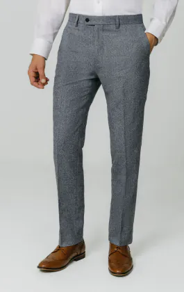 Blau Donegal Tweed Anzug Hose