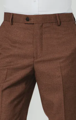 Rostbraun mit Strukturmuster Anzug Hose