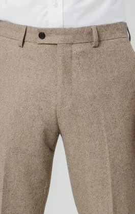 Kamelbraune Twill Tweed Anzug Hose