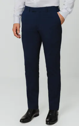 Dobell Blaue Slim-Fit Anzug Hose