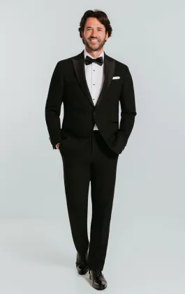 Schwarzer Slim-Fit Smoking mit Steigendem Revers