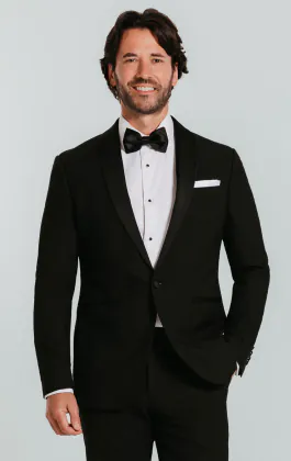 Schwarzer Slim-Fit Smoking mit Schalkragen