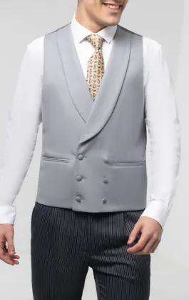 Exklusive Traditionelle Hochzeitsweste, Taubengrau, Zweireich, 100% Wolle