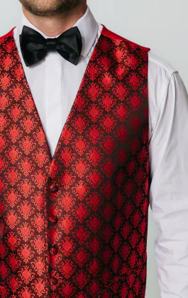 Rote Weste mit Renaissance Muster