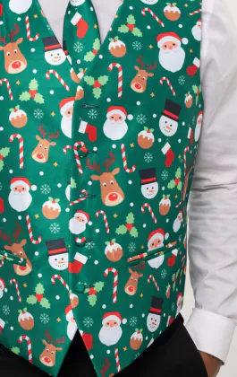 Grüne Santa & Helfer Weihnachts Weste
