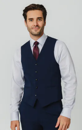 Blau Slim-Fit Weste