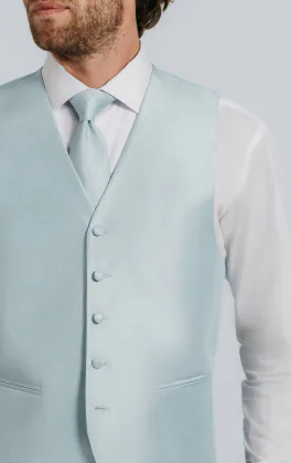 Puderblau Weste, Dupion-Optik
