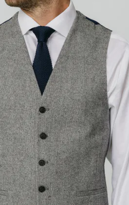 Hellgrau Donegal Tweed Weste