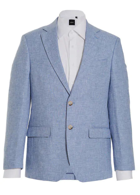 Leinen Blazer, Hellblau