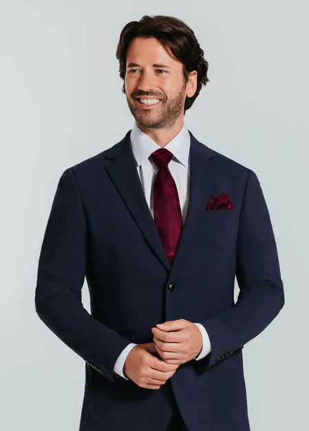 Blau Slim-Fit Anzug Jackett