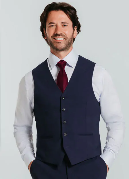 Blau Slim-Fit Weste