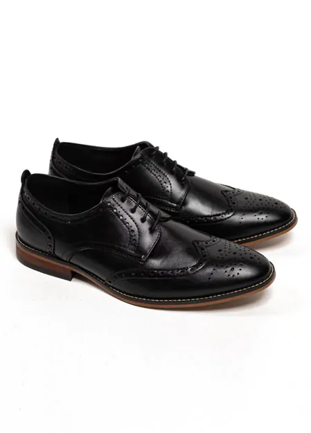 Schwarze Oxford Brogue Schuhe
